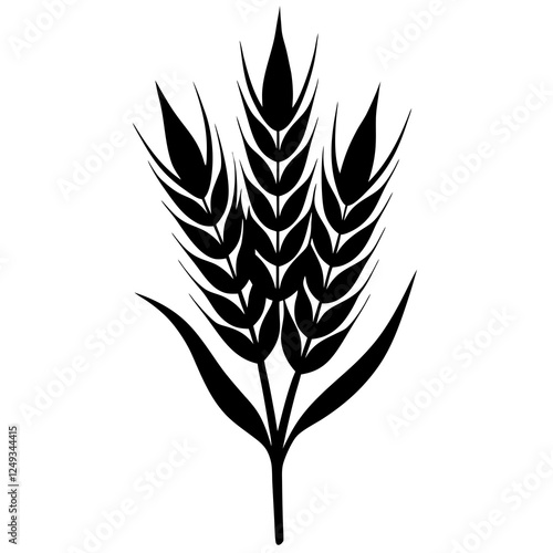 wheat plant crop vector silhouette