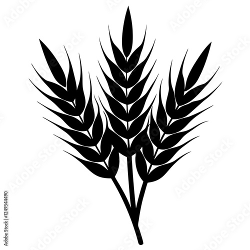 wheat plant crop vector silhouette