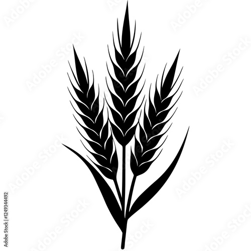 wheat plant crop vector silhouette