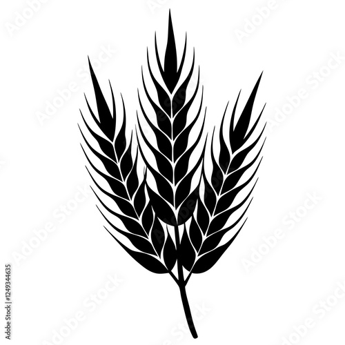wheat plant crop vector silhouette