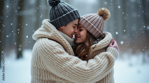 Warm Embrace: Heartfelt Hug in a Serene Romantic Setting for Hug Day