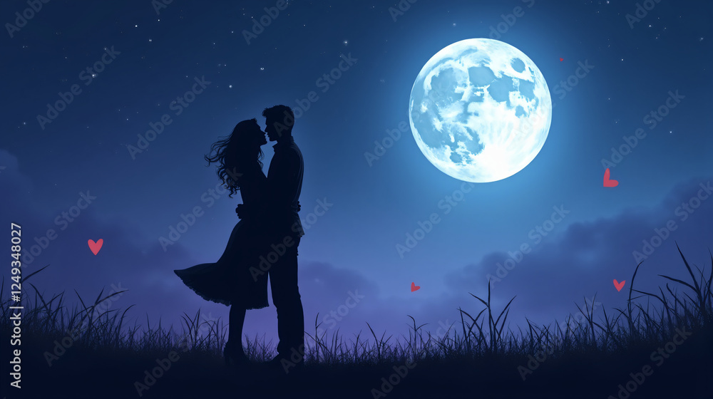 Fototapeta premium Passionate Kiss: Intimate Moment Captured in a Dreamy Embrace for Kiss Day