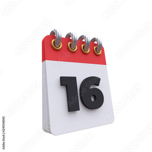 Minimal 3d daily calendar icon on alphabet background. 3d rendering