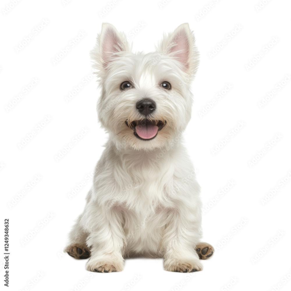 Happy West Highland White Terrier Puppy Sitting Happy West Highland White Terrier Puppy Sitting