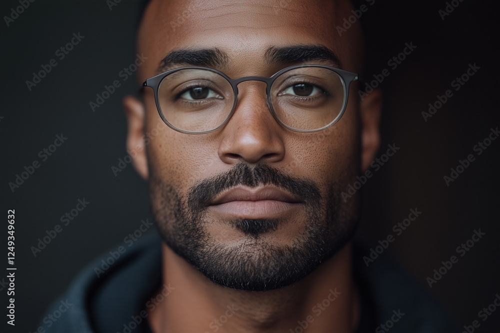 Portrait of a man with serious look dressed casual on dark grey background. Minimal concept. Close up. Portrait of a man with serious look dressed casual on dark grey background. Minimal concept. Close up.