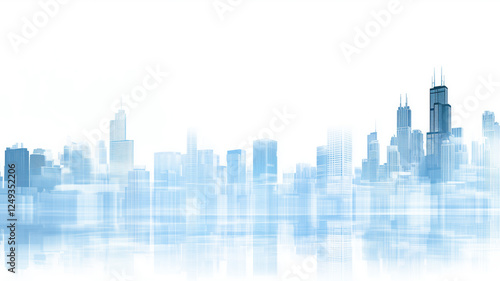 Urban Skyline with Abstract Blue Tones and Soft Focus