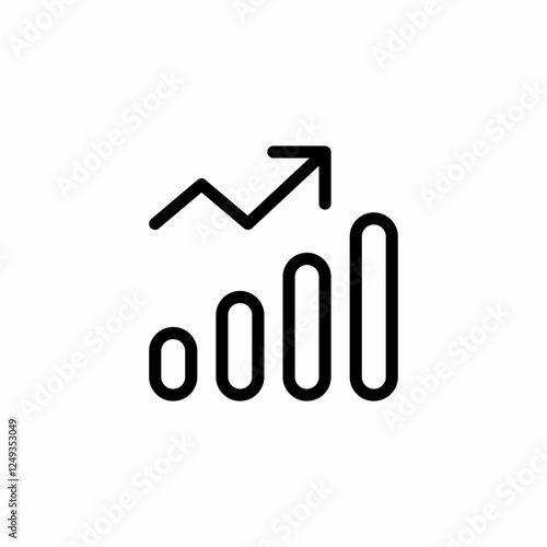 rounded bar arrow rise icon sign vector