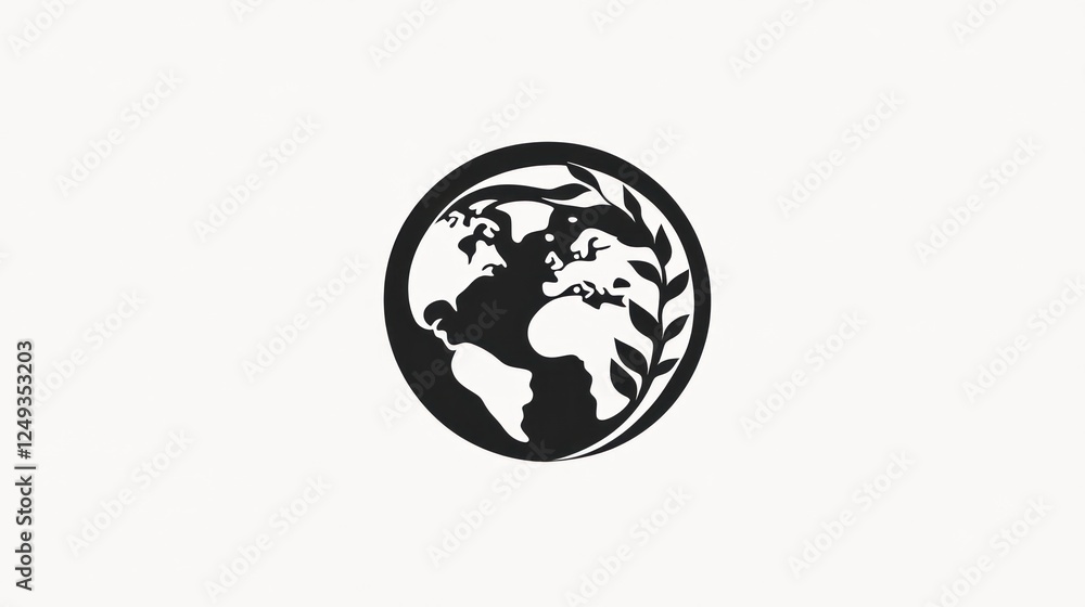 Earth graphic with peace symbol; abstract environmental icon; possible use in educational materials or presentations Earth graphic with peace symbol; abstract environmental icon; possible use in educational materials or presentations