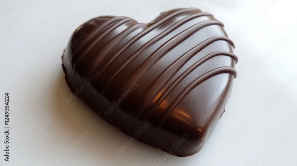 Obraz premium CHOCOLATE IN THE SHAPE OF A HEART ON WHITE BACKGROUND