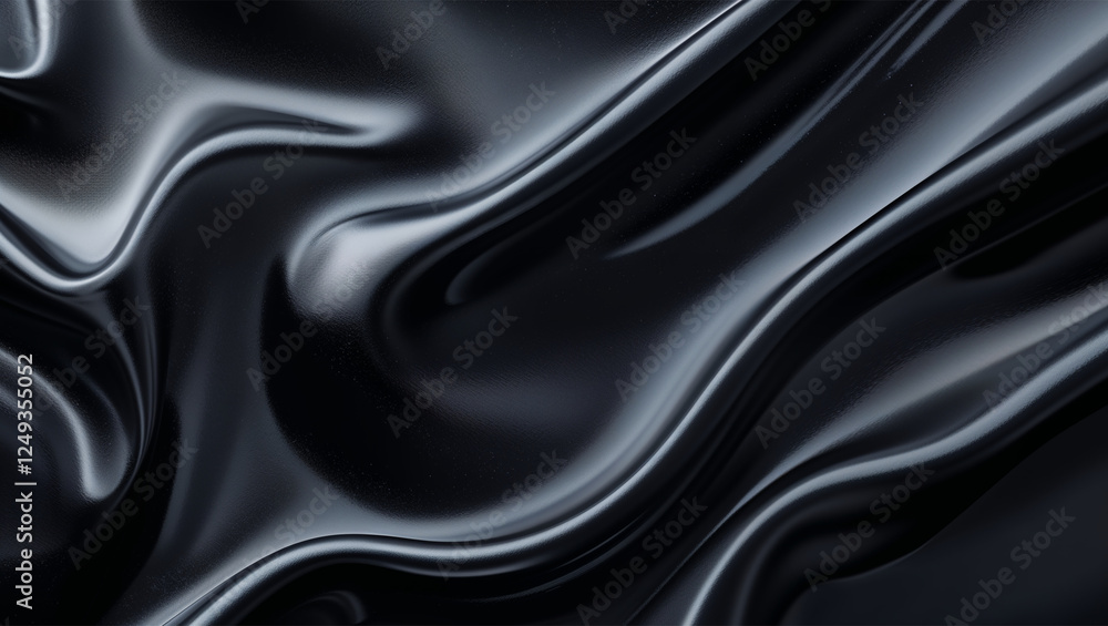 Fototapeta premium Elegant Dark Satin Fabric with Smooth Waves and Soft Reflections