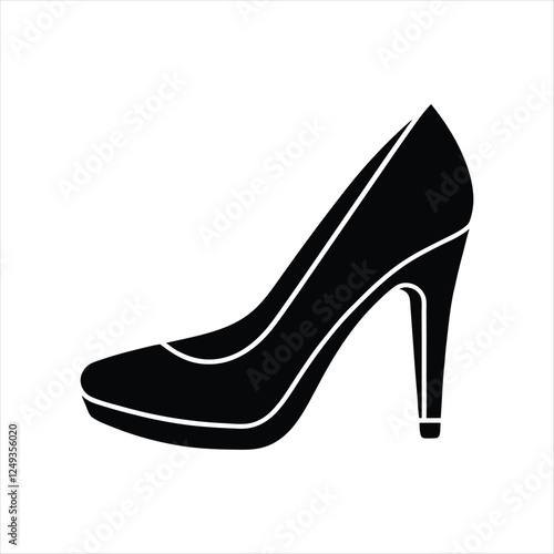 Stylish Black High Heel Shoe Silhouette