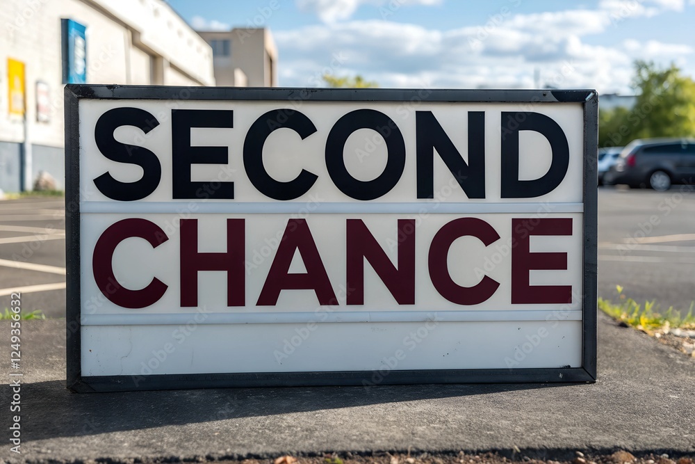 Outdoor Sign Reading 'Second Chance' Outdoor Sign Reading 'Second Chance'