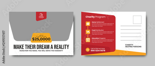 charity postcard template design.