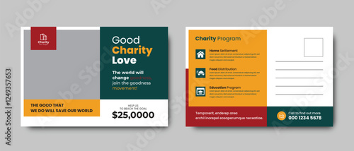 charity postcard template design.