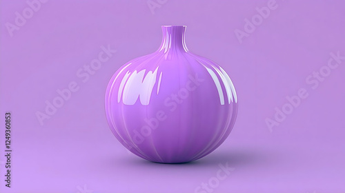 Modern purple vase on a purple background.  Possible use  Interior design, product photography, home decor photo