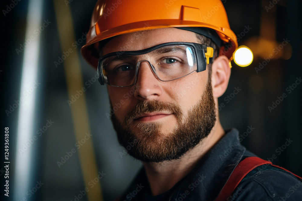 Focused Electrician in Hard Hat Working with Wiring in Industrial Setting, Generative AI Focused Electrician in Hard Hat Working with Wiring in Industrial Setting, Generative AI