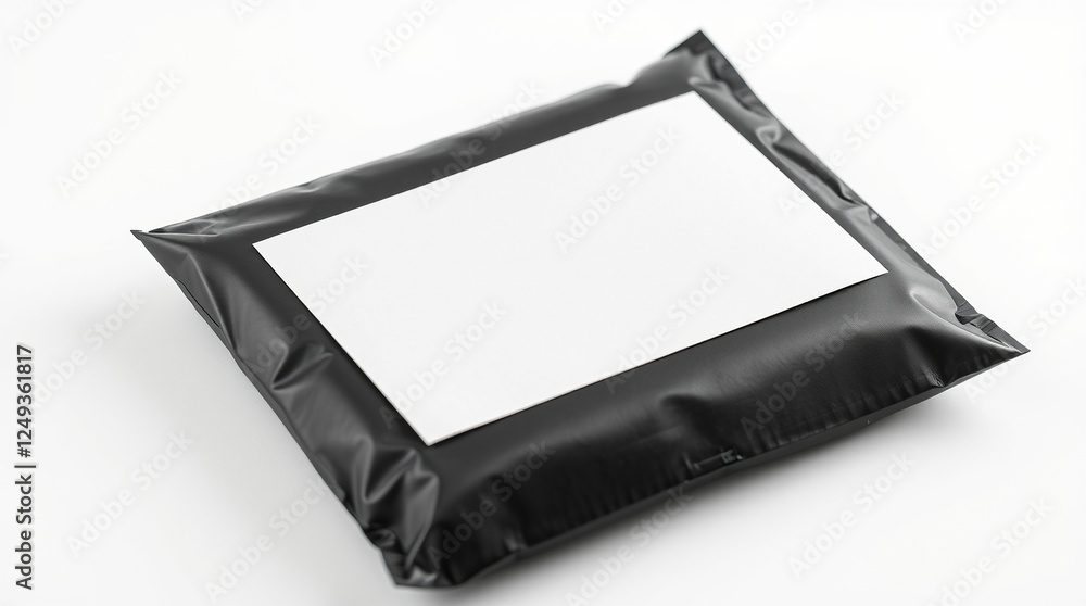 Black and White Wrapped Package with Minimalist Design Black and White Wrapped Package with Minimalist Design