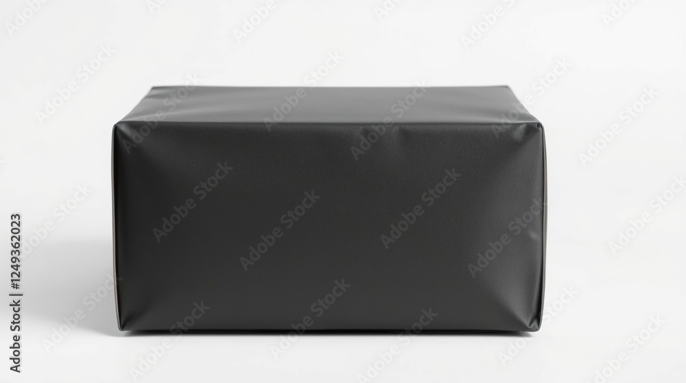 Black and White Wrapped Package with Minimalist Design Black and White Wrapped Package with Minimalist Design