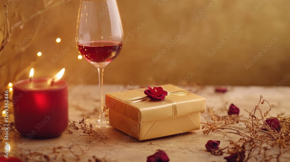romantic valentines day gift with wine and candle romantic valentines day gift with wine and candle