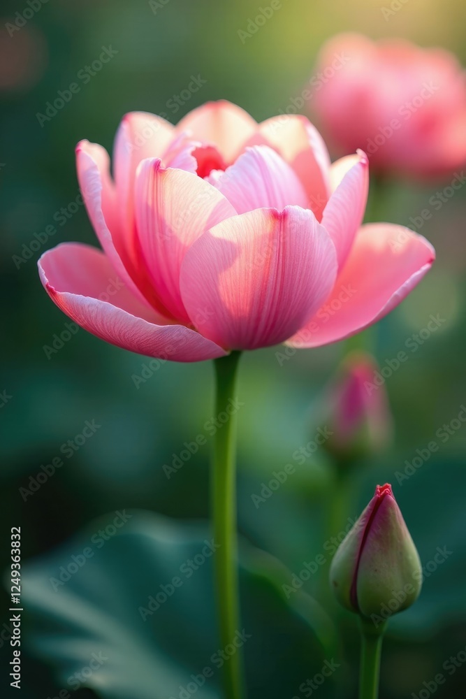 Delicate petals unfolding from a central stem, nature, pure Delicate petals unfolding from a central stem, nature, pure