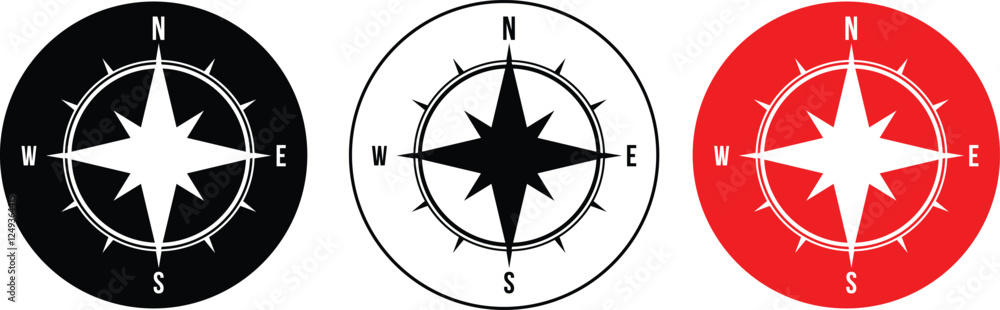 Compass icon set. vector eps10 Compass icon set. vector eps10