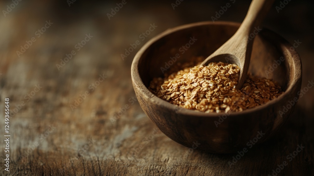 Cozy setup with warm lighting and a bowl of oatmeal Cozy setup with warm lighting and a bowl of oatmeal