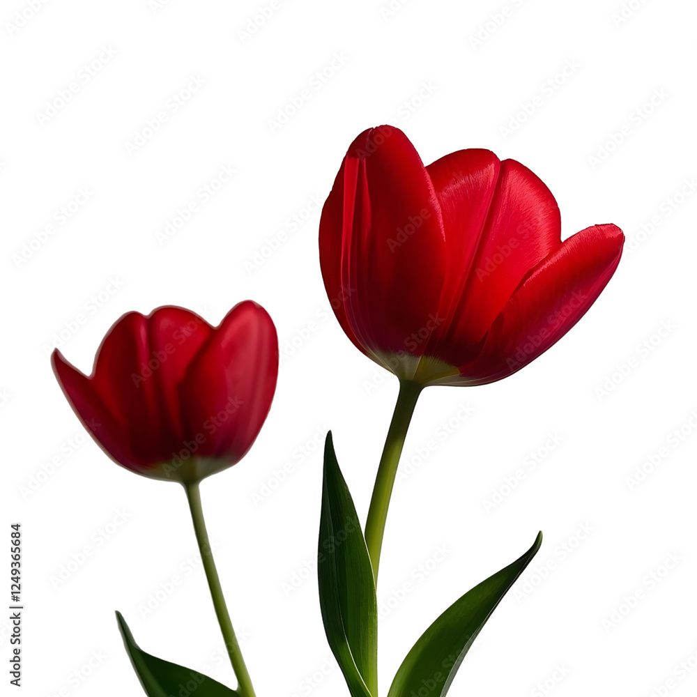 Red tulips isolated on a transparent background Red tulips isolated on a transparent background