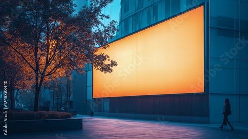 Vibrant sunset glow illuminates modern urban architecture in a city setting