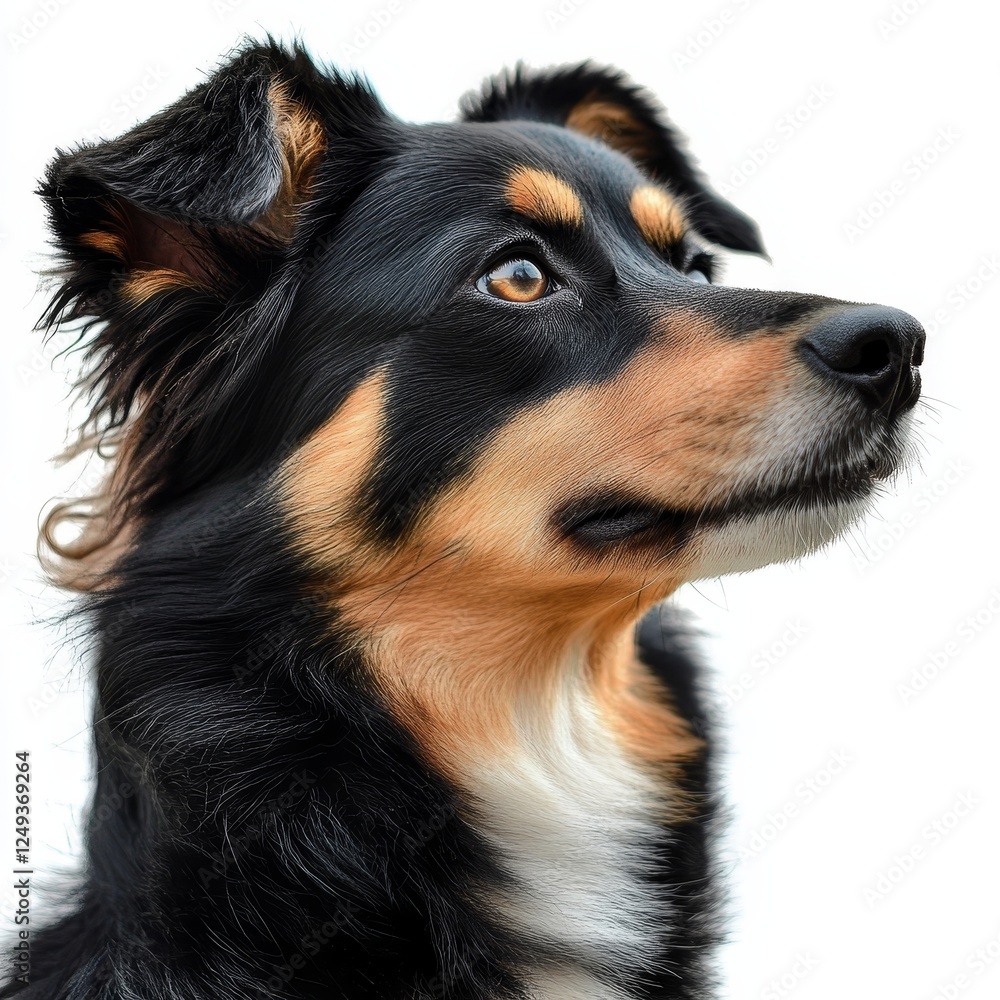 Portrait Perspective, Close-up of a dog with soft focus background, showcasing detailed fur patterns and expressive features. Portrait Perspective, Close-up of a dog with soft focus background, showcasing detailed fur patterns and expressive features.