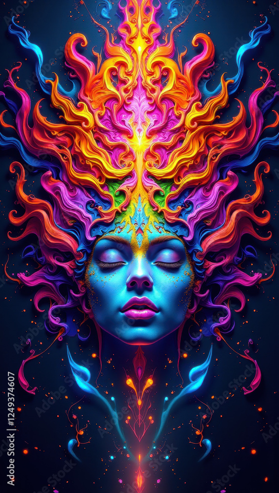 custom made wallpaper toronto digitalcolorful woman representation of the mind mobile wallpaper