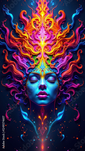 Wallpaper Mural colorful woman representation of the mind mobile wallpaper Torontodigital.ca