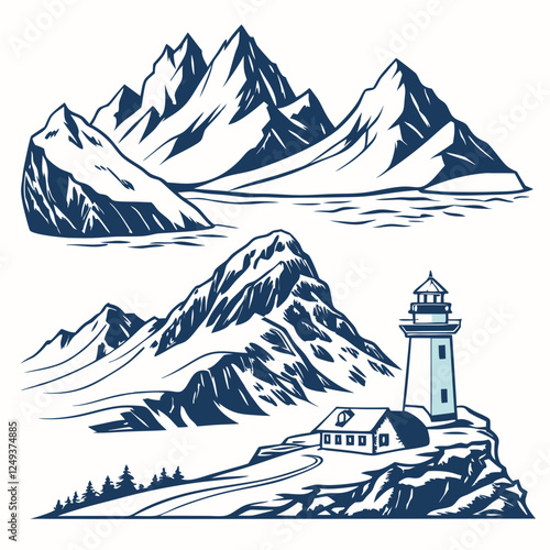 mountain landscape vector illustration