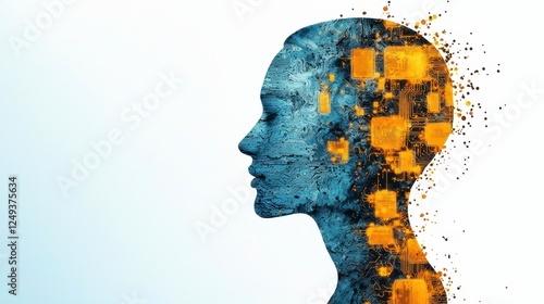 Artistic Representation of Human Silhouette with Circuit Board Design