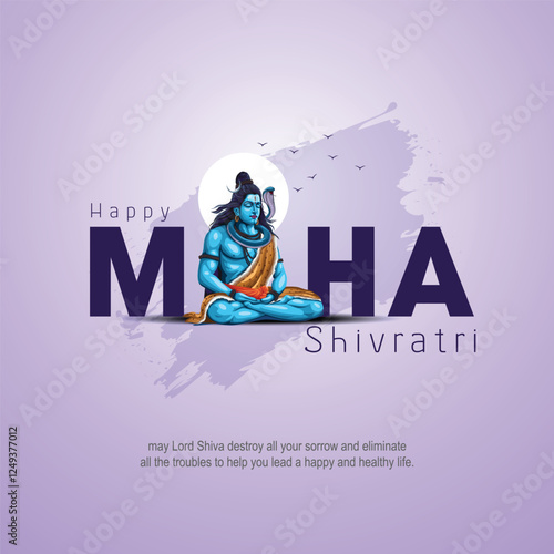 happy maha Shivratri, a Hindu festival celebrated of lord shiva night, english calligraphy. abstract vector illustration design