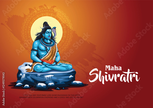 happy maha Shivratri, a Hindu festival celebrated of lord shiva night, english calligraphy. abstract vector illustration design