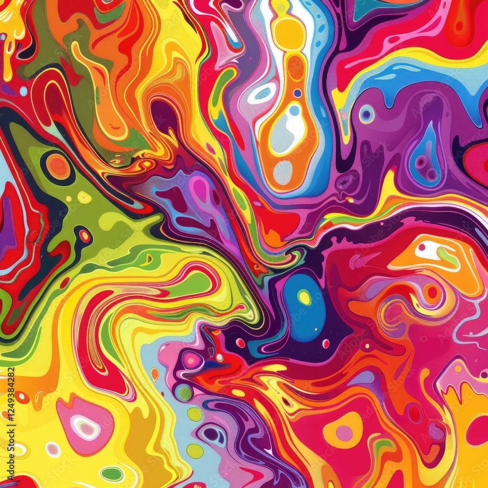 Vibrant Abstract Swirl of Colors in Melting and Flowing Patterns Vibrant Abstract Swirl of Colors in Melting and Flowing Patterns