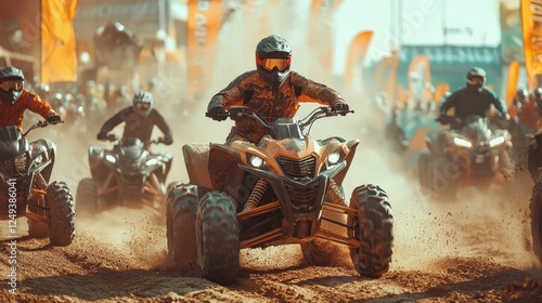 Vibrant ATV Rally with Dynamic Riders in Action photo