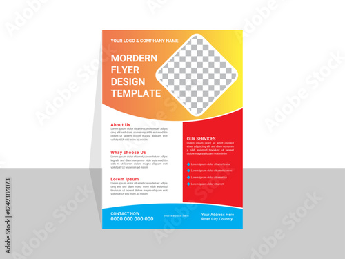 Creative vector a4 colorful flyer template modern layout simple style Corporate business flyer design template.
