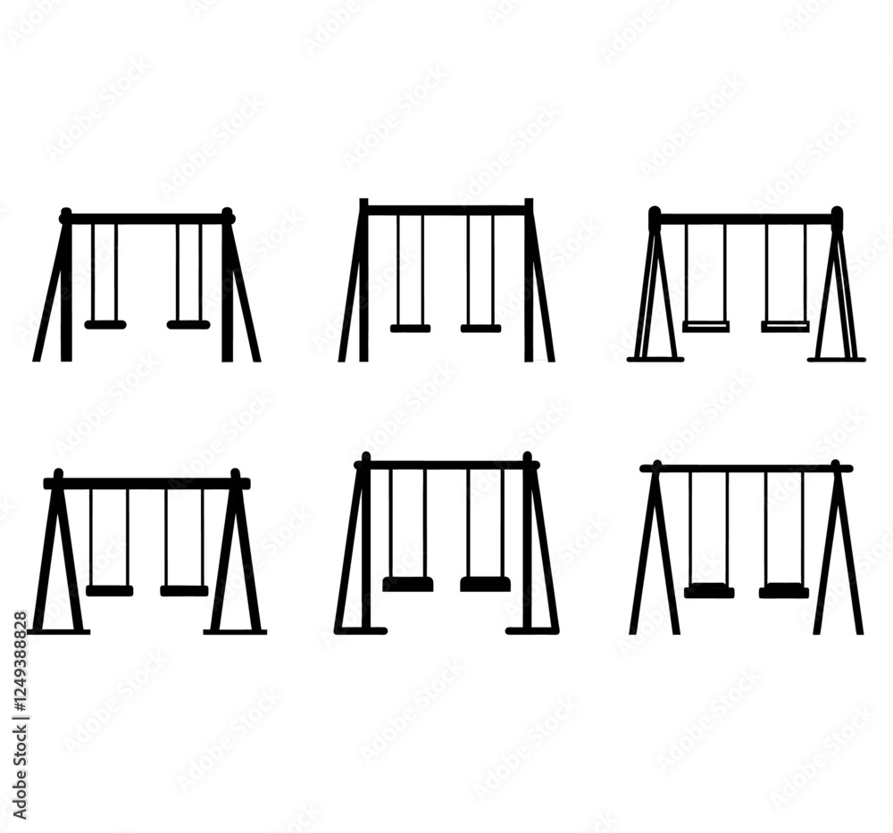 swing icon Black line art vector logo swing icon Black line art vector logo