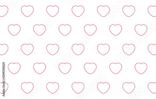 A simple pattern featuring light pink hearts outlined on a white background. This charming design is ideal for Valentine's Day projects, crafts, or any romantic-themed decorations.
