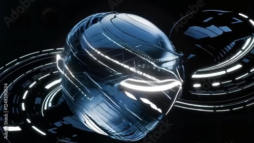 abstract technological background with techno ball 