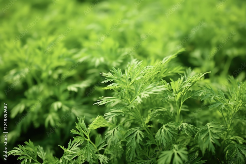 Sweet Wormwood Garden Plant with Fresh Green Leaves on Wild Plant Background - Artemisia Annua Sweet Wormwood Garden Plant with Fresh Green Leaves on Wild Plant Background - Artemisia Annua