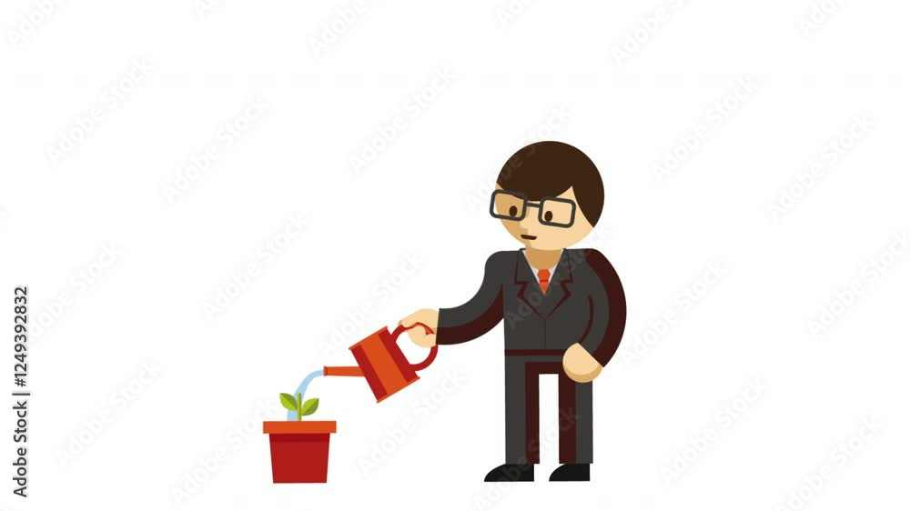 Business Growth And Businessman Planting Business Growth And Businessman Planting