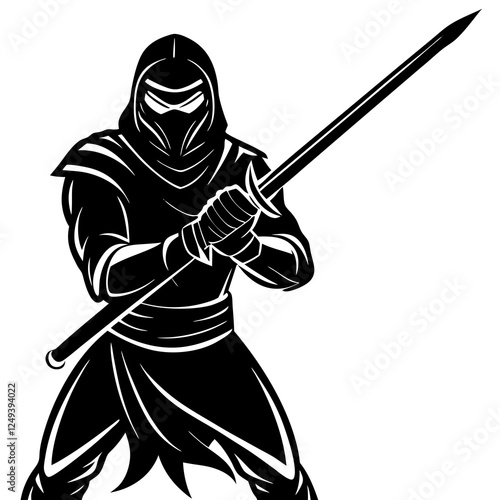 A ninja holding a sword 