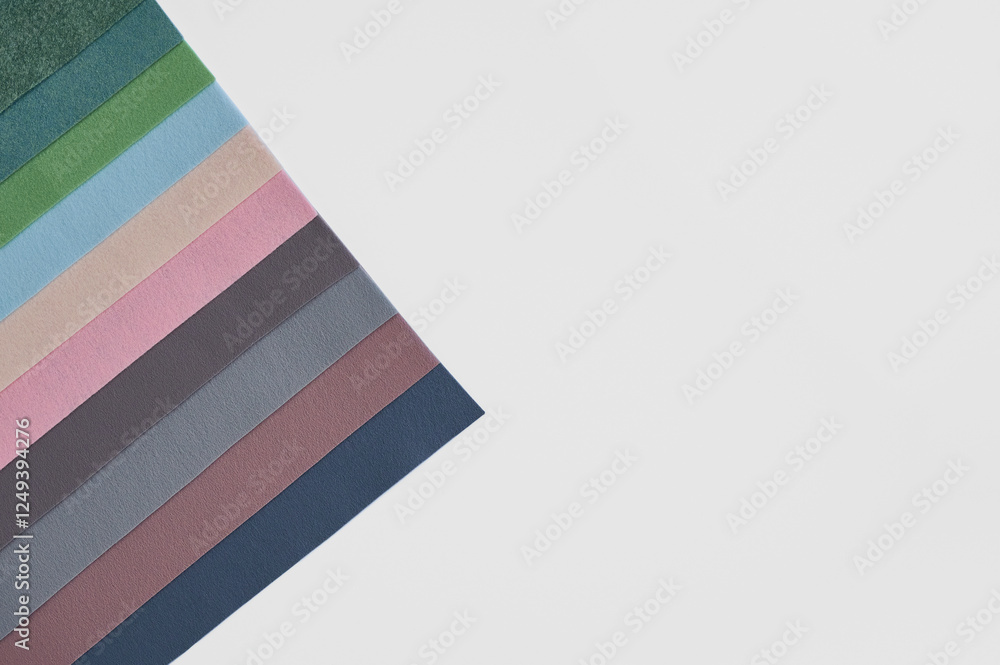 Samples of felt in pastel colors.
