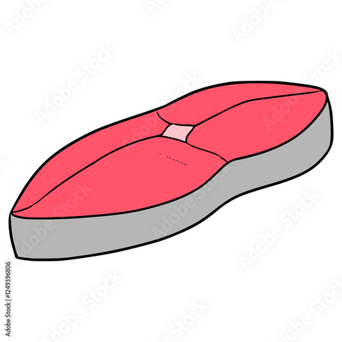 tuna meat illustration hand drawn isolated vector