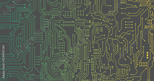 Circuit board technology background with hi-tech digital data connection system and computer electronic design. Vector design.