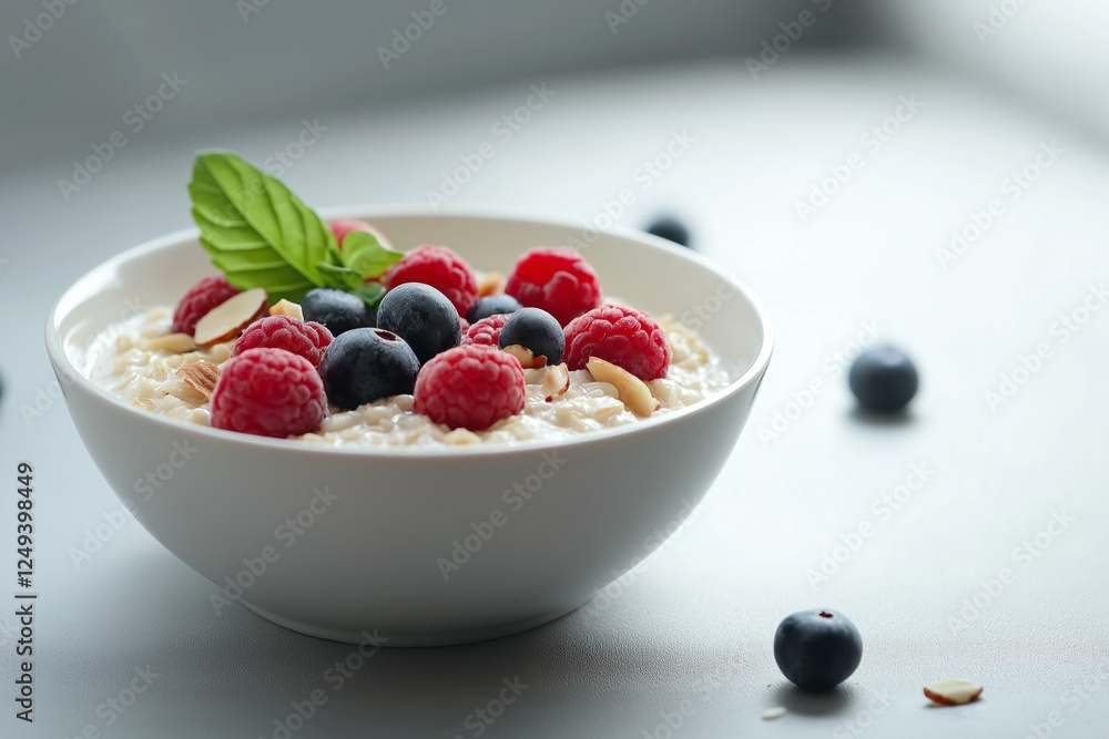 A healthy bowl of oatmeal topped with berries and almonds, perfect for savory breakfasts. Enjoy toast with ricotta and tomatoes sprinkled with basil too! A healthy bowl of oatmeal topped with berries and almonds, perfect for savory breakfasts. Enjoy toast with ricotta and tomatoes sprinkled with basil too!