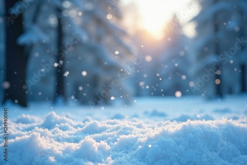 Wallpaper Mural Snowflakes gently fall on a serene winter landscape, icy, frozen Torontodigital.ca