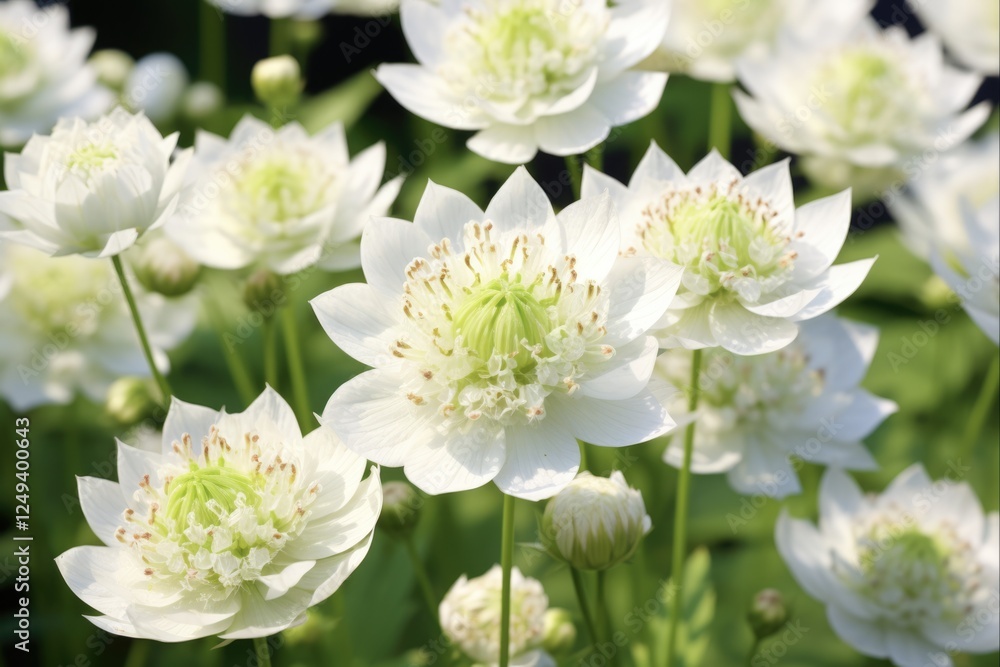 White Masterwort Flowers in Summer Garden: Astrantia Major, Nature, Floral Decoration (AR 3:2) White Masterwort Flowers in Summer Garden: Astrantia Major, Nature, Floral Decoration (AR 3:2)